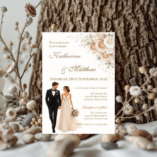 Invitation Boho avec mariage des mariés