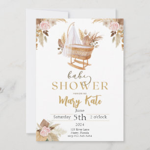 Invitation Boho Baby baby shower fille