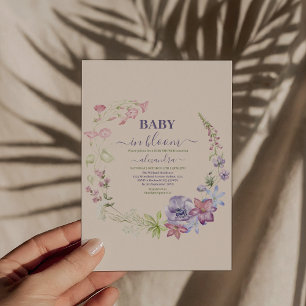 Invitation Boho Baby in Bloom Baby Girl Baby shower
