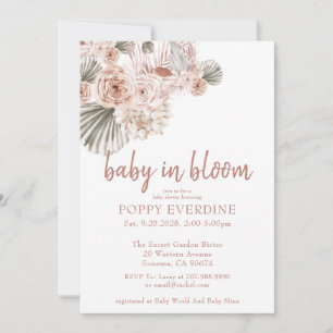 Invitation Boho Baby In Bloom Pampas Grass Girl Baby shower I