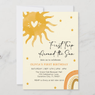 Invitation Boho Baby : sa première année autour du soleil