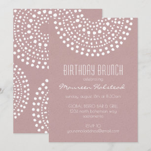 Invitation Boho Bali Anniversaire Brunch sur Rose