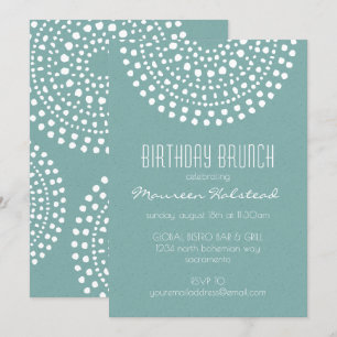 Invitation Boho Bali Anniversaire Brunch Turquoise