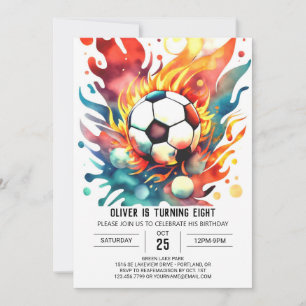 Invitation Boho Ball Editable Soccer Anniversaire