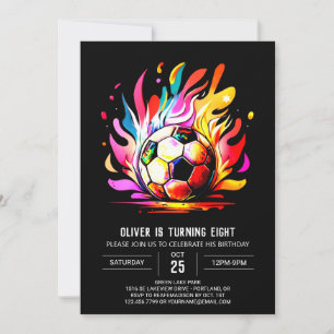 Invitation Boho Ball Editable Soccer Anniversaire
