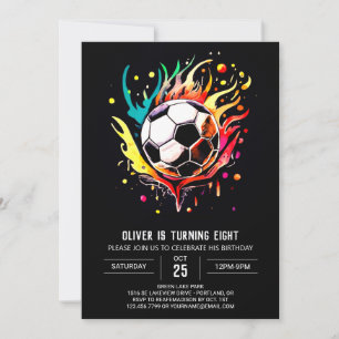 Invitation Boho Ball Printable Soccer Anniversaire