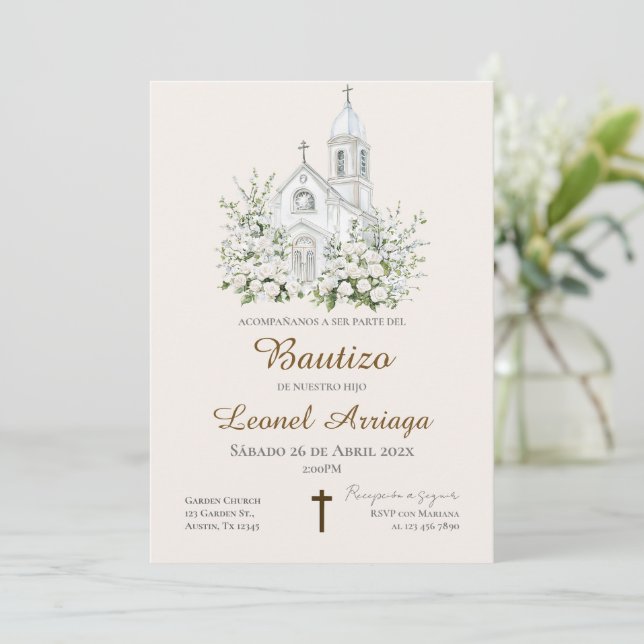 Invitation  Boho Baptism  (Debout devant)