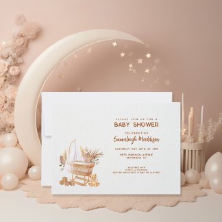 Invitation Boho Bassinet Nursery Baby shower