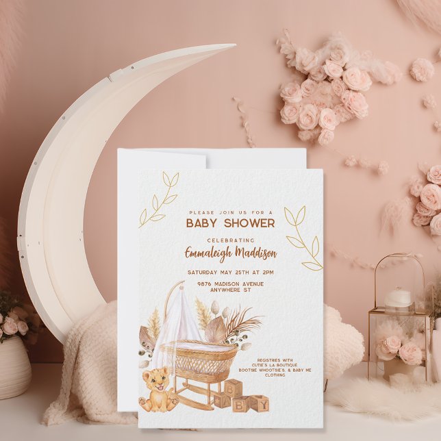 Invitation Boho Bassinet Nursery Baby shower (Créateur téléchargé)