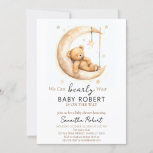 Invitation Boho Bear Baby shower neutre de genre