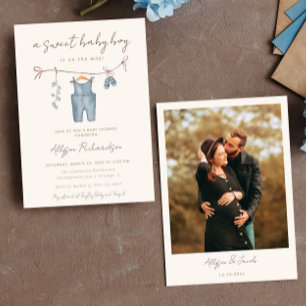 Invitation Boho bébé vêtements doux bébé garçon baby shower