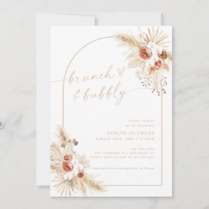 Invitation Boho Beige Pampas Grass Bridal Brunch