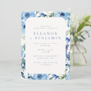 Invitation Boho bleu clair Mariage d'aquarelle