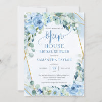 Boho bleu fleurs eucalyptus or Open House