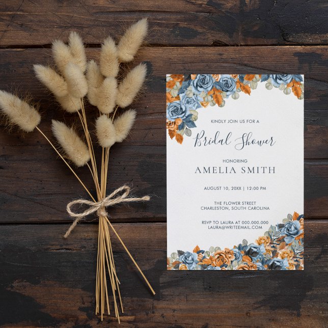 Invitation Boho Bleu Marine Et Terracotta Rouille Fête De Mar (Créateur téléchargé)