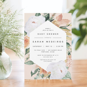 Invitation Boho Blooms   Baby shower Floral moderne