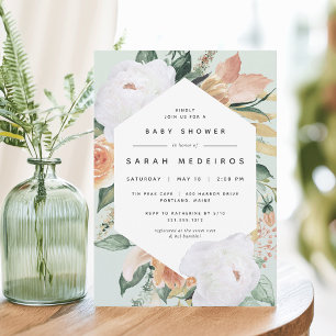 Invitation Boho Blooms Baby shower Floral moderne