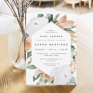 Invitation Boho Blooms   Baby shower Floral moderne