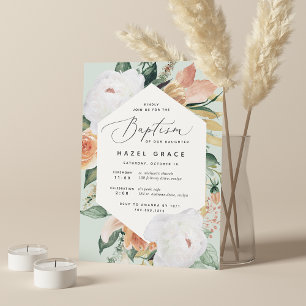 Invitation Boho Blooms   Baptême floral moderne