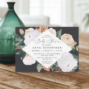 Invitation Boho Blooms   Élégant Baby shower Floral