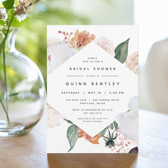 Invitation Boho Blooms | Élégante Fête des mariées florale (Créateur téléchargé)
