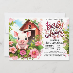 Invitation Boho Blooms et Baby shower de Piggy