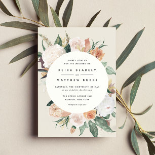 Invitation Boho Blooms Mariage floral moderne