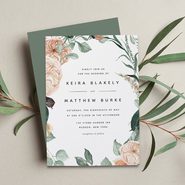 Invitation Boho Blooms | Mariage floral moderne (Créateur téléchargé)