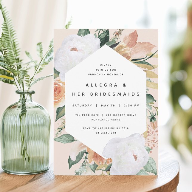 Invitation Boho Blooms | Moderne Floral Bridesmaiers Brunch (Créateur téléchargé)