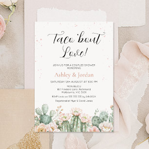 Invitation Boho Blush Cactus Taco 'À propos des couples d'amo