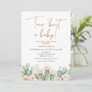 Invitation Boho Blush Cactus Taco à propos d'un bébé