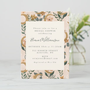 Invitation Boho Blush Green Botanon Fête des mariées