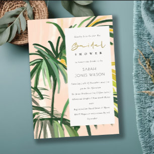Invitation Boho Blush Green Tropical Palm Beach Fête des mari