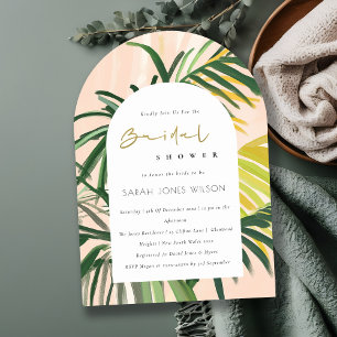 Invitation Boho Blush Green Tropical Palm Beach Fête des mari