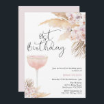 Invitation Boho Blush Mauve Floral Glass 21e anniversaire<br><div class="desc">Boho Blush Mauve Floral Glass 21st Birthday Invitation Bohemian inspiré invitation 21st anniversaire avec deux arrangements floraux jolies et blush avec l'herbe de pampas et un verre de couleur rousse. Cette invitation de 21e anniversaire comprend également un titre d'image calligraphie moderne qui est amovible.</div>