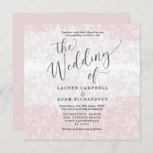 Invitation Boho Blush rose & beige Mariage Floral