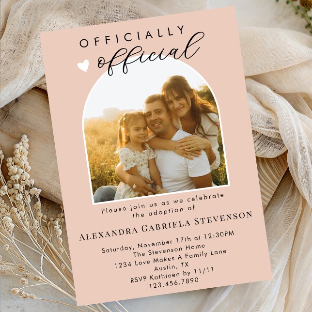 Invitation Boho Blush Rose Célébration officielle de la journ (Créateur téléchargé)