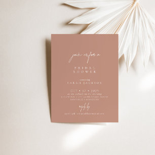Invitation Boho Blush rose moderne minimaliste Fête des marié