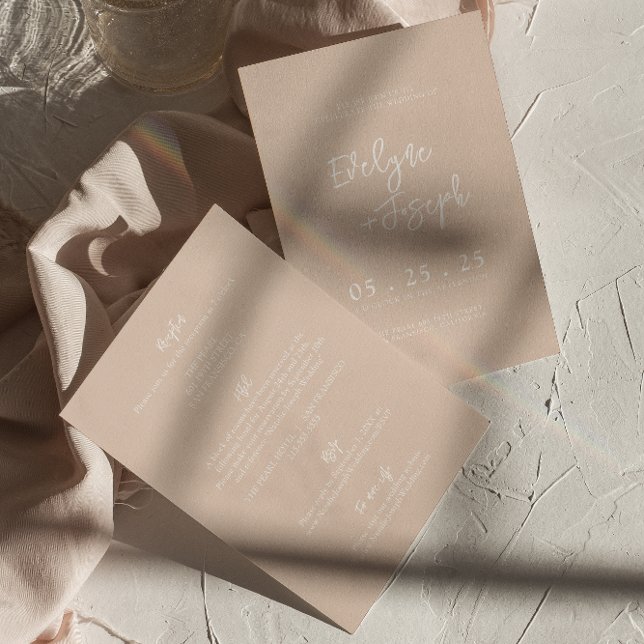 Invitation Boho Blush Whimsical tout en un Mariage (Créateur téléchargé)