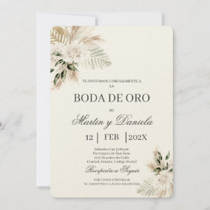Invitation Boho boda de oro