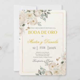 Invitation Boho boda de oro con flanca