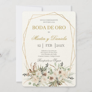 Invitation Boho boda de oro con flanca