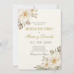 Invitation Boho boda de oro con flanca