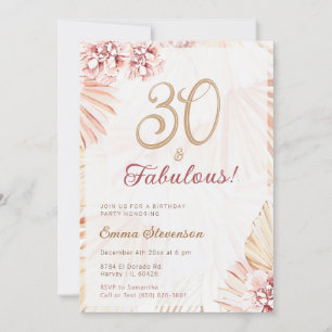 Invitation Boho Bohemian 30 & Fabulous Ladies 30th Birthday I