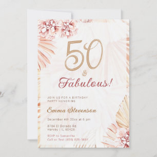Invitation Boho Bohemian 50 & Fabulous Ladies 50th Birthday