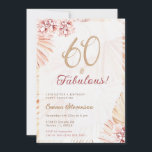 Invitation Boho Bohemian 60 & Fabulous Ladies 60th Birthday<br><div class="desc">Invitation de fête d'anniversaire "60 & Fabulous" bohème avec gazon de pampas et fleurs. Les articles correspondants peuvent être trouvés dans ma collection Boho Pampas Grass.</div>