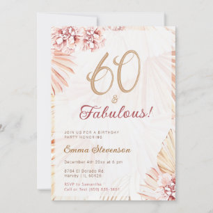 Invitation Boho Bohemian 60 & Fabulous Ladies 60th Birthday