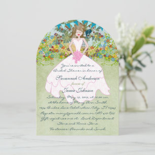 Invitation Boho Bohémien Fleurs Sauvages Fanion Mariage