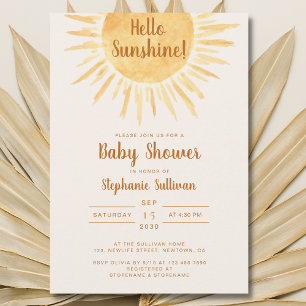 Invitation Boho Bonjour Sunshine Genre Neutre Baby shower Inv