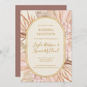 Invitation Boho Botanical Dusty Rose Mariage Réception